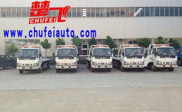 热销车型-五十铃一拖二清障车道路清理拖车