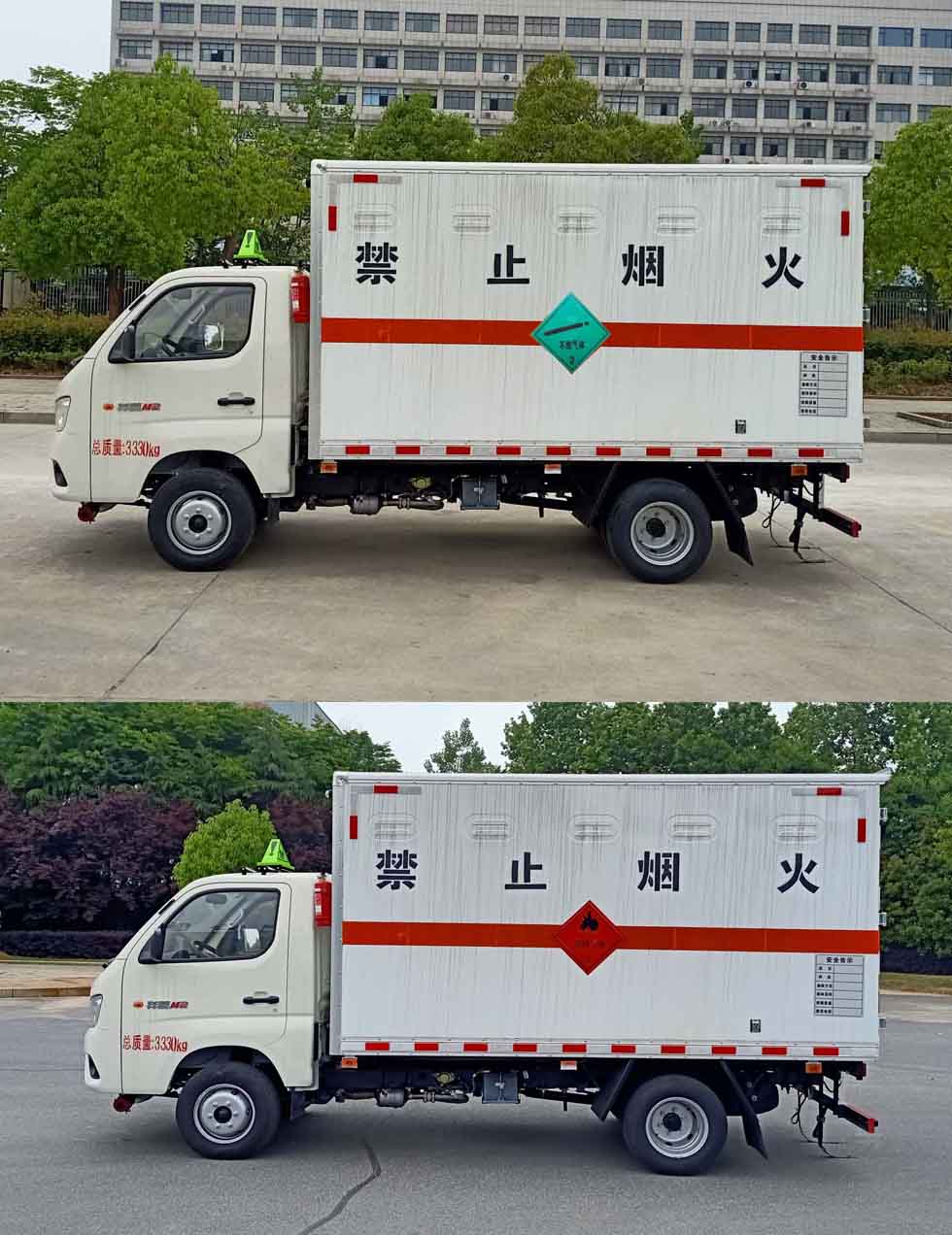 福田祥菱3.3米易燃气体厢式运输车